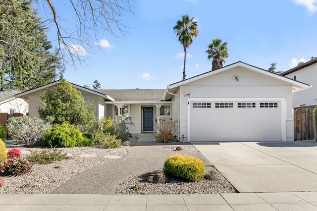 ranch-style home featuring a garage