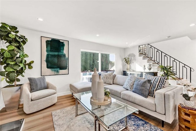 living room featuring hardwood / wood-style flooring