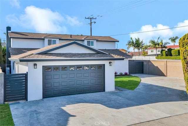 view of front property with a garage