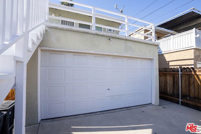 view of garage