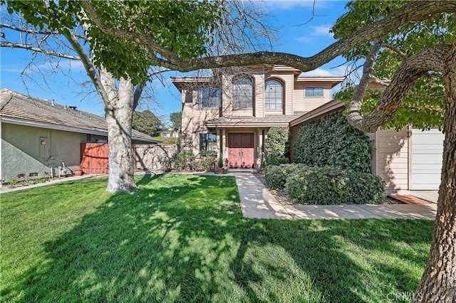 view of front of property with a front yard