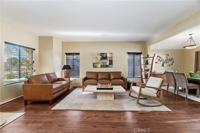 living room featuring hardwood / wood-style flooring