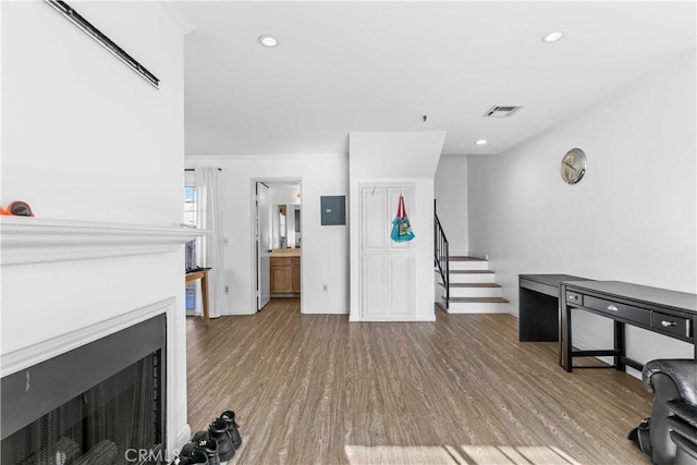 living room featuring hardwood / wood-style floors