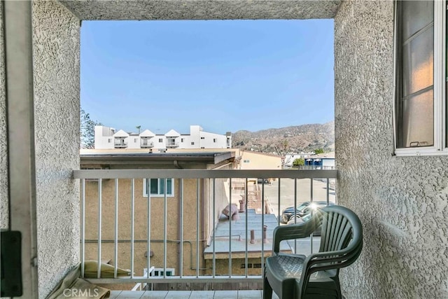 balcony with a mountain view