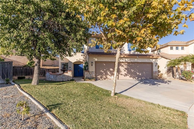 view of front of property with a front lawn