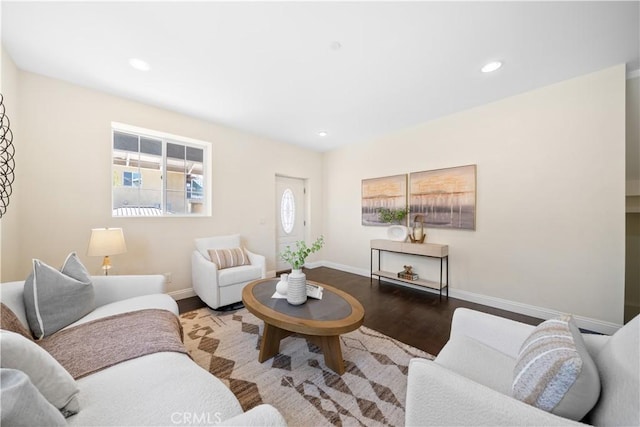 living room featuring hardwood / wood-style floors