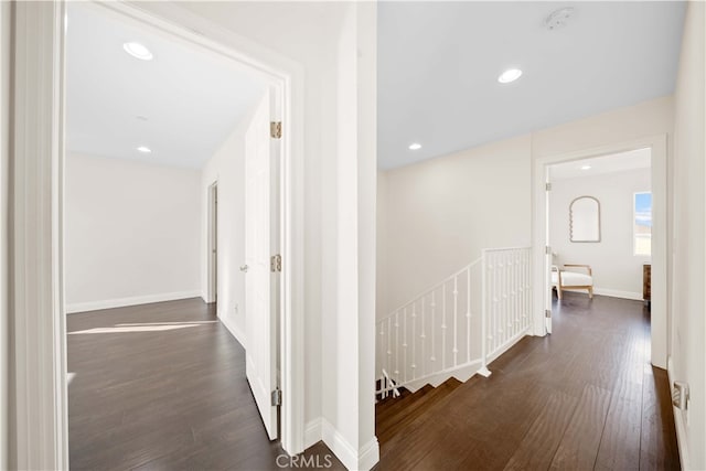 hall featuring dark hardwood / wood-style flooring