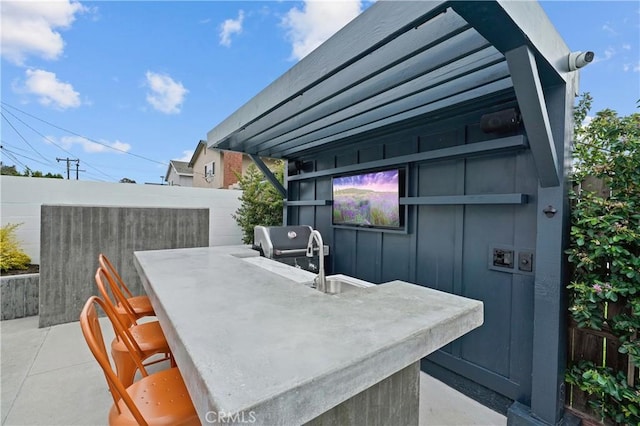 view of patio / terrace featuring sink