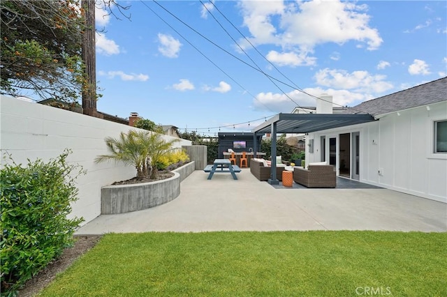 view of patio / terrace with an outdoor living space