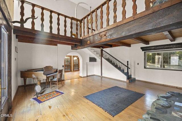 interior space with hardwood / wood-style floors