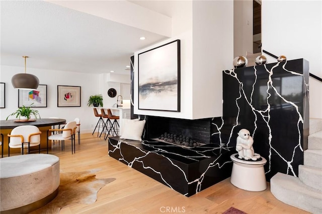 living room featuring hardwood / wood-style flooring