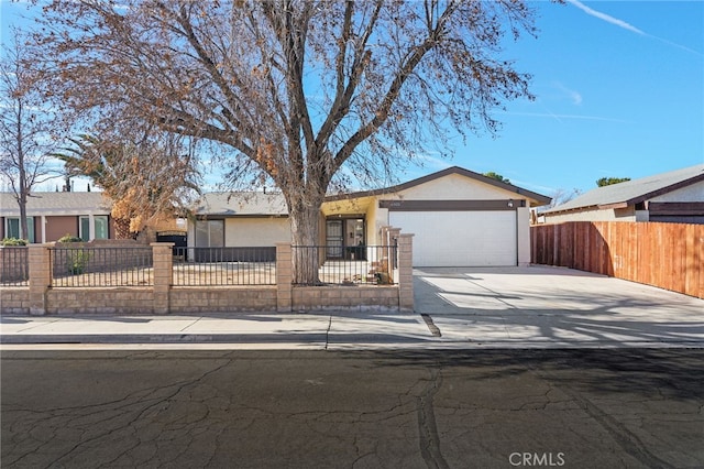 ranch-style home with a garage