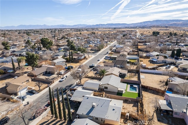 bird's eye view with a mountain view