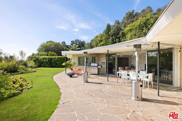 view of patio with area for grilling