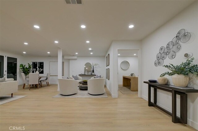 living room featuring light hardwood / wood-style flooring