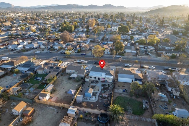 aerial view featuring a mountain view