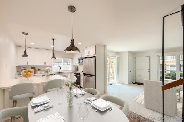 dining room with sink