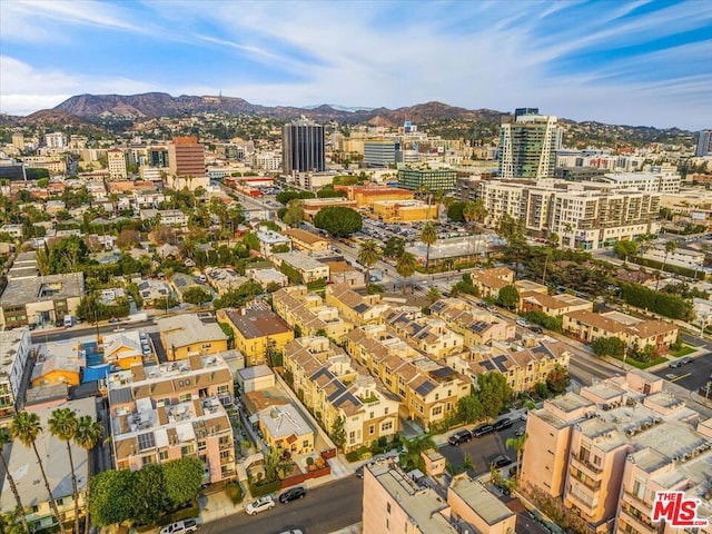 aerial view with a mountain view