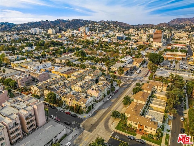 drone / aerial view with a mountain view