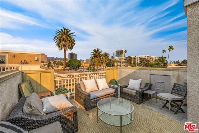 view of patio featuring an outdoor living space