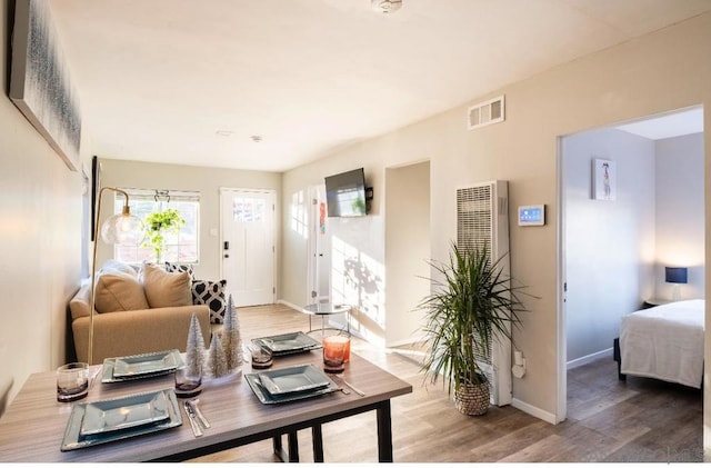 living room featuring hardwood / wood-style flooring