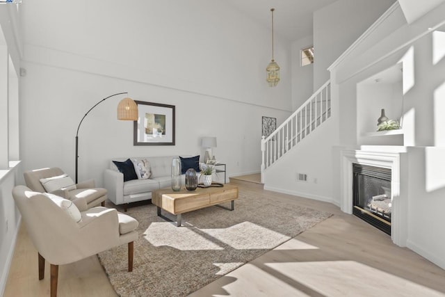 living room featuring light hardwood / wood-style floors