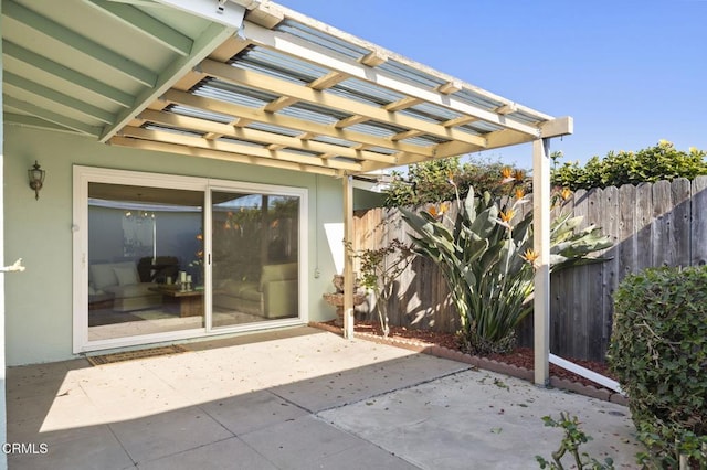 view of patio featuring a pergola