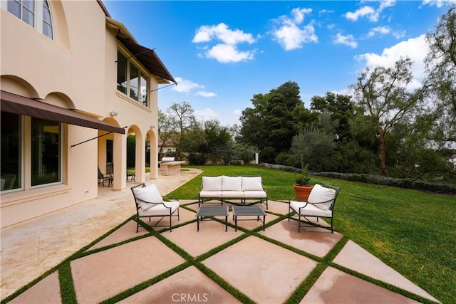 view of patio / terrace with an outdoor living space