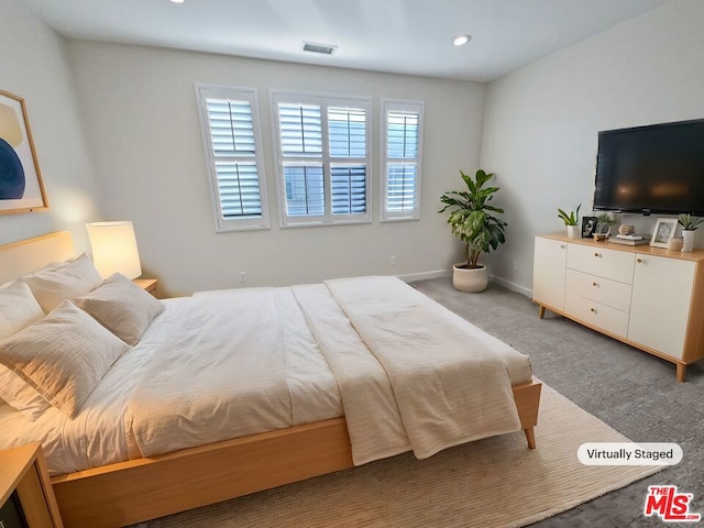 bedroom with carpet