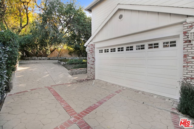 view of garage