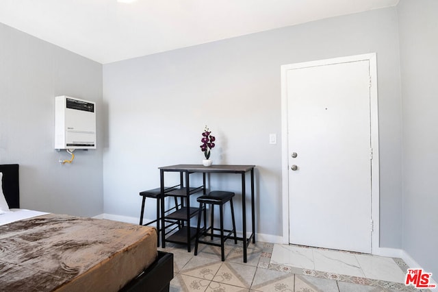 bedroom featuring heating unit