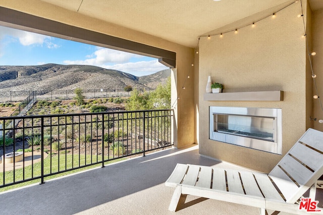 balcony with a mountain view