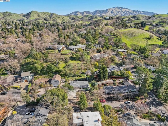 aerial view with a mountain view