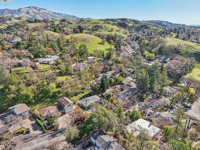 aerial view with a mountain view