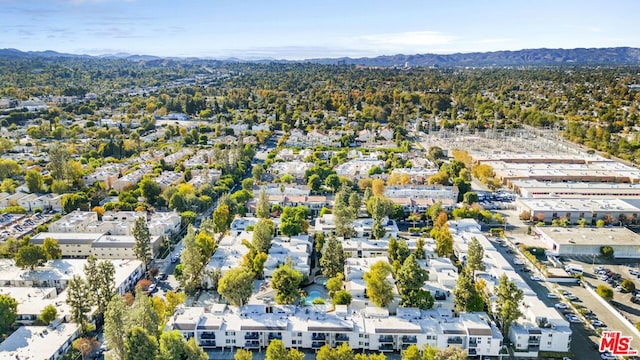 drone / aerial view with a mountain view