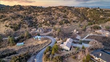 view of aerial view at dusk