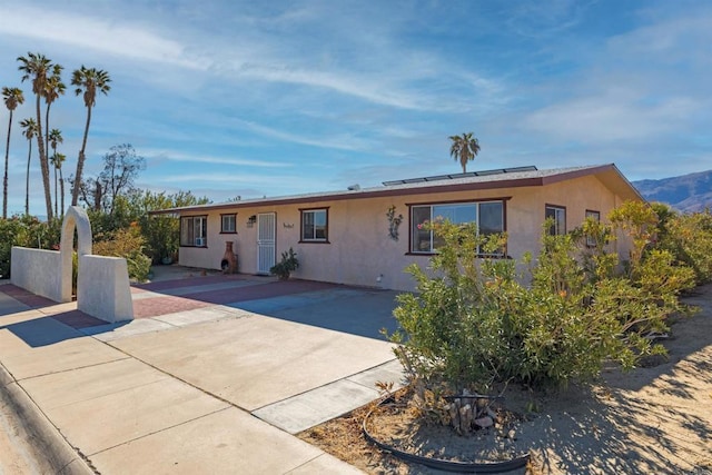 single story home with a patio area