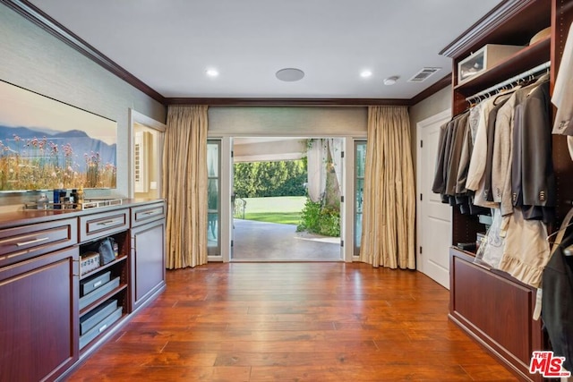 interior space featuring dark hardwood / wood-style flooring