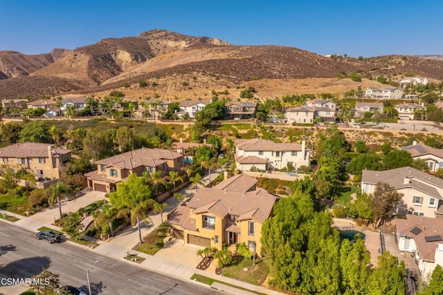 aerial view with a mountain view