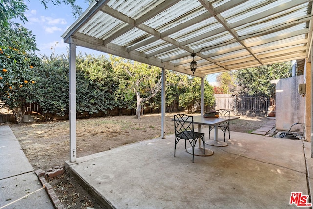 view of patio / terrace featuring a pergola