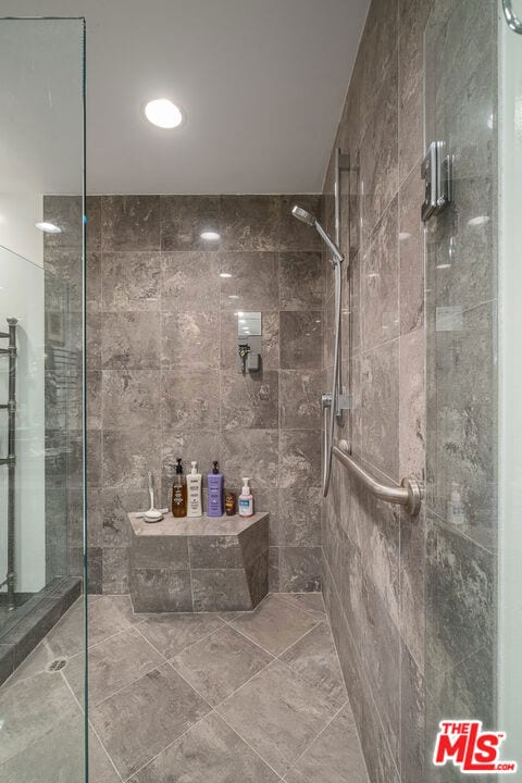 bathroom featuring walk in shower