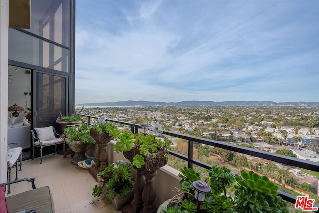 balcony with a mountain view