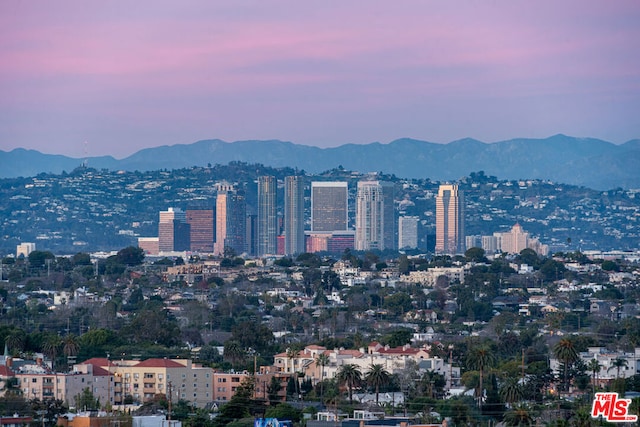 property's view of city with a mountain view