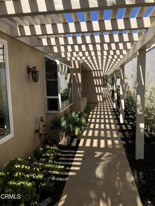 view of patio with a pergola