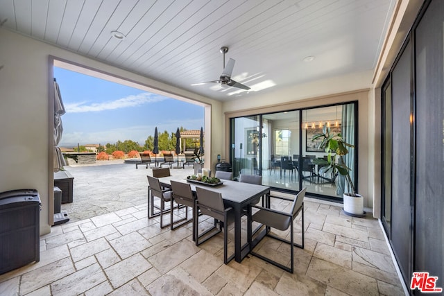 view of patio / terrace with ceiling fan