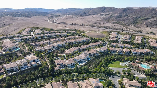 aerial view featuring a mountain view