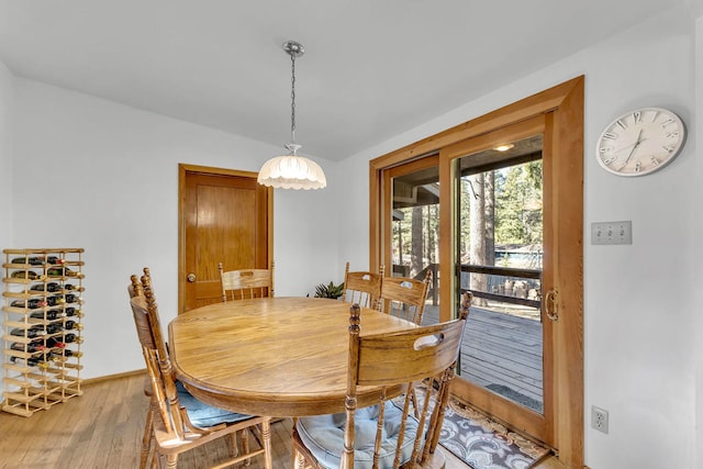 dining area featuring light hardwood / wood-style flooring