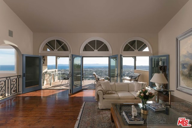 living room featuring hardwood / wood-style floors