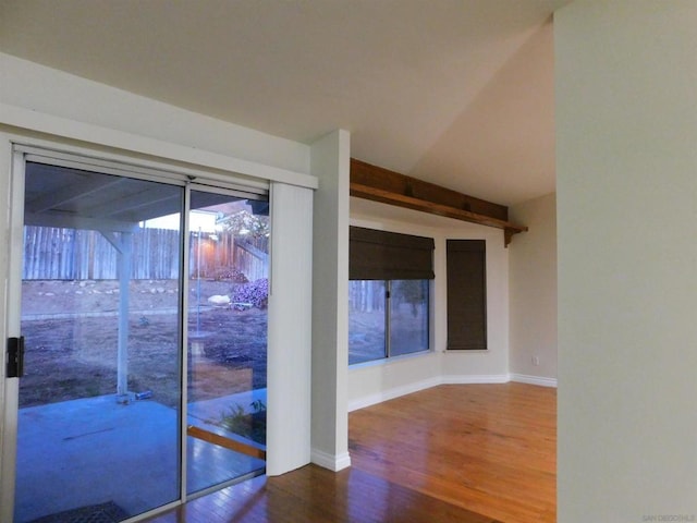 empty room with hardwood / wood-style flooring