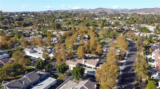 drone / aerial view with a mountain view